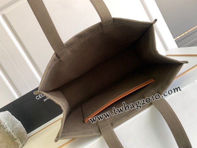 Celine專櫃Tote Cacbs2023秋冬最新系列購物包 196762 賽琳方形深褐色大號徽標logo字母托特手提包 sldj2374